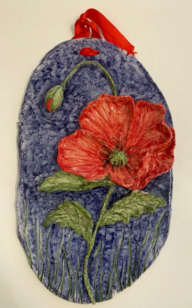 Papaveri, Lorella, terracotta invetriata cm. 14x24